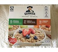 Quaker Instant Oatmeal Apples & Cinnamon Maple & Brown Sugar & Cinnamon Spice 52 Sachets 2.11kg (74.6 OZ)