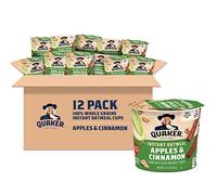 Quaker Instant Oatmeal Express Cups, Apples & Cinnamon, Breakfast Cereal, 12 Cups by Quaker