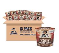 Quaker Instant Oatmeal Express Maple Brown Sugar, 1.69-Ounce Cups (Pack Of 12), Packaging May Vary