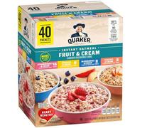 Quaker Instant Oatmeal Fruit and Cream Flavors 40 X 1.05 Ounce Net Wt 42.3 Ounce, 1200.0 g (Pack of 1)