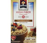 Quaker Instant Oatmeal, High Fiber, Maple Brown Sugar, 12.6-ounce (Pack of 5)