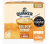 Quaker Oat So Simple Golden Syrup Porridge Sachets, 50 x 36g | Quick Microwave Porridge | Sweet & Creamy | 100% Wholegrain Oats | Sold by Bargain Hub