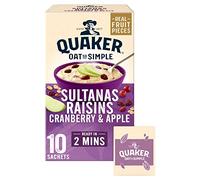 Quaker Oat So Simple Sultana, Raisins, Apple & Cranberry Porridge Sachets 10 x 38.5 g (6 Boxes)