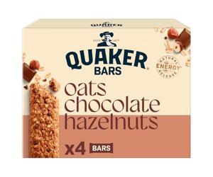 Quaker Oats Chocolate Hazelnut Oat Cereal Bar Multipack 4x40g