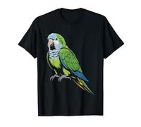 Quaker Parrot Sunflower Cute Green Monk Parakeet Floral Art T-Shirt