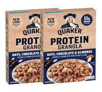 Quaker Protein Granola, Oats Chocolate, & Almonds, 18oz Boxes (2 Pack)