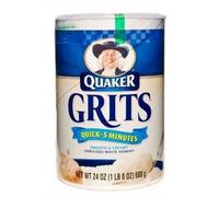 Quaker, Quick Enriched White Hominy Grits, 5 Minute Recipe, 24oz Container (Pack of 3) by Quaker
