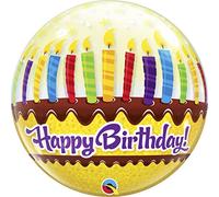 Qualatex 10398 "Single Bday Candles & Frosting 1" Bubble Balloon, 22-Inch