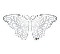 Qualatex 17091" Wedding Butterfly Shape Foil Balloon, 44-Inch