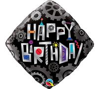 Qualatex 18" Birthday Robot Cogwheels Foil Balloon, Multicolor
