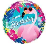 Qualatex 18" Foil Balloon - Happy Birthday Tropical Flamingo