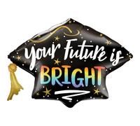 Qualatex 21568 Your Future Is Bright Grad Cap 41" Shape Foil Balloon