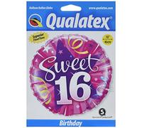 Qualatex 23987 Sweet 16 Shining Star Round Foil Balloon, Multicolor