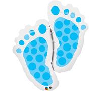 Qualatex 25851" Baby Feet Shape Foil Balloon, Blue, 35-Inch