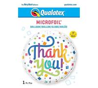 Qualatex 26798 Thank You Colourful Confetti 18" Round Shaped Foil Balloon