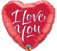 Qualatex 29133 Heart I Love You Script Modern Wrap Foil Balloon, 18-Inch
