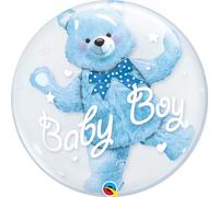 Qualatex 29486 Baby Bear Double Bubble Latex Balloon, Blue, 24-Inch
