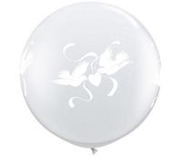 Qualatex 3 Foot Clear Love Doves Latex Balloon (Pack Of 2) Clear (One Size)