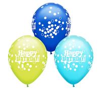 Qualatex 42813 Birthday Confetti Dots Assorted 11"/ 11-inch Round Latex Party Balloons (Pack of 25)