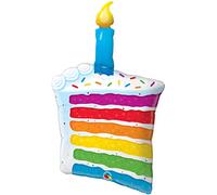 Qualatex 49379 2261236 Super Shape Rainbow Cake and Candles Foil Balloon, Mixed, 42-Inch