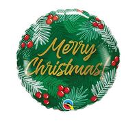 Qualatex 89851 18-Inch Christmas Green and Berries Foil Balloon - Multi-Colour