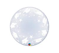 Qualatex Deco Graduation Bubble Balloon Light Grey/white (One Size)