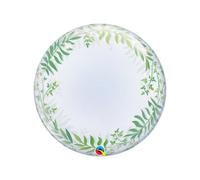 Qualatex Elegant Greenery Art Deco Bubble Balloon Green/white (One Size)