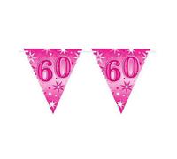 Qualatex Sparkle 60Th Birthday Bunting Pink/white (One Size)