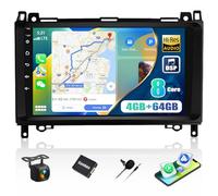 Qualcomm 8-Core 4G+64G Car Radio for Mercedes Benz Sprinter W906 W169 W245 W639 Vito Viano, Wireless CarPlay Android Auto, Android 13 Touch Screen Car Stereo Bluetooth 5.0 Hi-Res DSP GPS Backup Camera