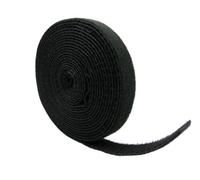 QualGear Reusable Self Gripping Cable Tie Roll, Black