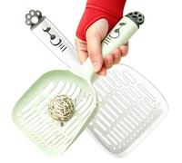 QUALIALL Cat Litter Scoop, 2-Pack Premium Cat Scooper for Litter Box for Fast & Thorough Cleaning, Durable PP Kitty Litter Scooper with Hidden Holes and Integrated Holder, Plastic
