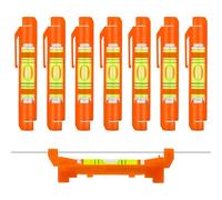 QualiapeX 8 Pcs Hanging Bubble Line String Level Tools, Mini Spirit Line Level for Building Trades Bricklaying Tiling Engineering Surveying Metalworking and Measuring - Orange