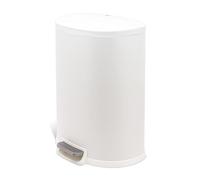 QUALIAZERO 50L/13Gal Heavy Duty Hands-Free Stainless Steel Commercial/Kitchen Step Trash Can, Fingerprint-Resistant Soft Close Lid Trashcan, 13Gal, D Shape, Matte White