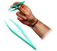 Qualicare 12.5cm Foreign Body Medical First Aid Disposable Plastic Tweezers - 10 Pack