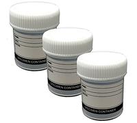Qualicare 3 x 60ML LABELLED SPECIMEN UNIVERSAL WHITE LID POLYPROPYLENE SAMPLE TEST LAB CLEAR BOTTLE CONTAINERS