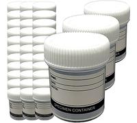 Qualicare 36 x 60ML LABELLED SPECIMEN UNIVERSAL WHITE LID POLYPROPYLENE SAMPLE TEST LAB CLEAR BOTTLE CONTAINERS