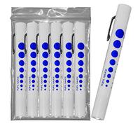 Qualicare 6 Pack First Aid Doctors Nurses Pen Flashlight Torch with Pupil Gauge