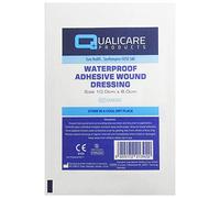 Qualicare Clear Transparent Washproof Waterproof Adhesive Wound Dressings - 10cm x 8cm (10 Pack)