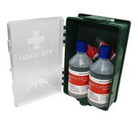 Qualicare Close Case Wall Mountable Emergency Eye Wash Station 500ml Bottles