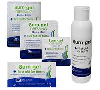 Qualicare Emergency First Aid Burns Care Scalds Sunburn Dressings Cooling Gel - 10cm x 10cm Dressing Single Pack