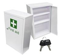 Qualicare Large Medicine First Aid Medical Wall Mount Cabinet Cupboard Locker Plus Keys, 1 kg