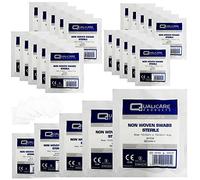Qualicare None Woven 4PLY Sterile Gauze Medical Swabs Single Pack, 10cm x 10cm Sqaure - 25 Pack (125 Swabs)