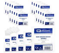 Qualicare None Woven 4PLY Sterile Gauze Medical Swabs Single Pack, 7.5cm x 7.5cm Sqaure - 25 Pack (125 Swabs)