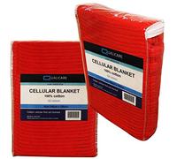 Qualicare Premium Large 2m x 1.5m Cellular First Aid Medical Red Casualty Cotton Blanket - Single Pack