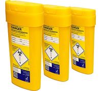 Qualicare Sharps Safe Needle Syringe Insulin Disposal Surgery Waste Bin Box - 0.6 Litre, Triple Pack