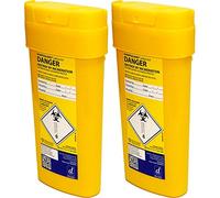 Qualicare Sharps Safe Needle Syringe Insulin Disposal Surgery Waste Bin Box - 0.6 Litre, Twin Pack