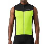 qualidyne Men’s Sleeveless Cycling Jersey, Full Zip, Quick-Dry Moisture-Wicking Knit, 3 Rear Pockets, Reflective Details