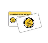 Qualified Aerial Lift Operator Card | 5 Pack 3.5” x 2.25” Plastic Wallet Training Certificate Fill in Name Completion Safety Checklist