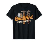 Qualified Engineer Duct Tape Hammer Pipe Wrench T-Shirt