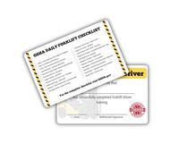 Qualified Forklift Operator Cards | 5 pk Bulk Plastic Wallet Cards for Aerial Lift Operators Accessories for Safety Checklist 3.5 x 2.25”